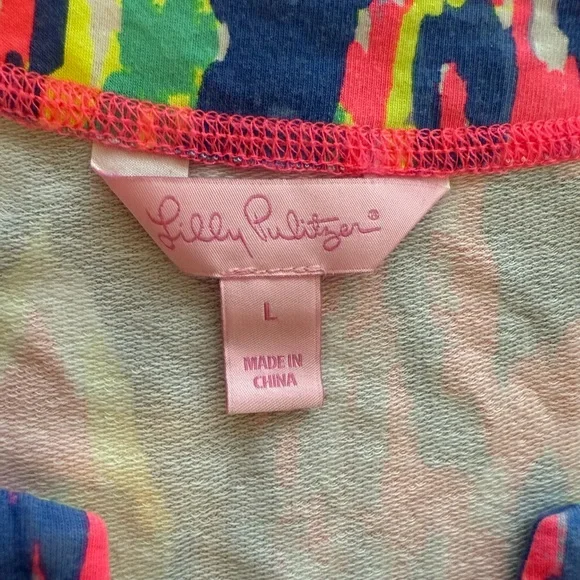 Lilly Pulitzer Justina Tunic Luminescent Print UPF 50+ Stretch Terry Large - Picture 5 of 7
